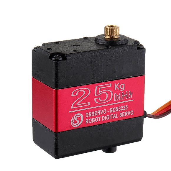 DSSERVO RDS3225 25kg 180 Dual Ball Bearing Metal Gear Digital Servo With Holders For RC Robot Arm DIY