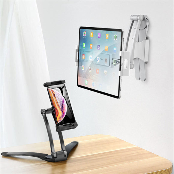 ROCK Aluminum Alloy Clip 360 Degree Rotation Wall Mount Desktop Holder for Mobile Phone Tablet