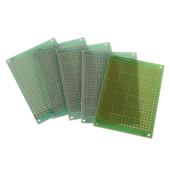 5pcs 5x7cm 5*7 Single Side Prototype PCB DIY Universal Printed Circuit PCB Glass Fiber Universal Board Green Oil Epoxy Protoboard