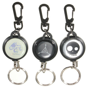 Retractable Pull Chain Key Chain Ring Badge Reel ID Card Holder With Belt Clip Steel Wire 60cm