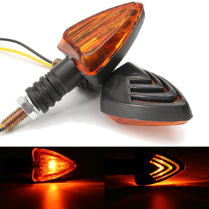 Pair Motorcycle Turn Signal Lights Blinker Street Bike Amber E-Mark Bulb Amber Universal