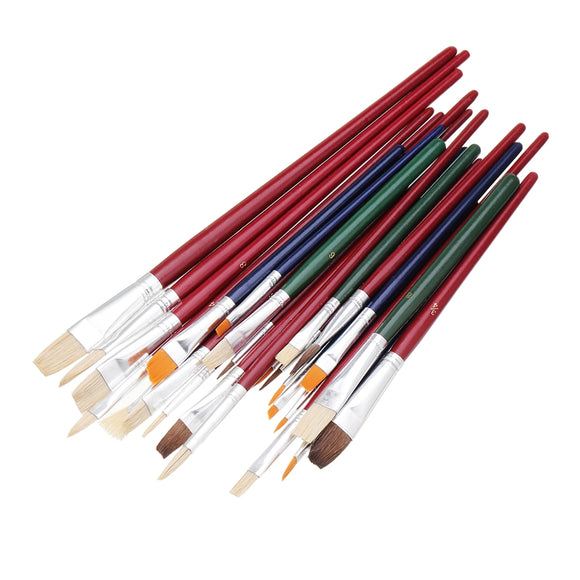 25Pc Paint Brushes Set Nylon Hair Painting Brush Variety Style Oil Brush Watercolor Pen Art Supplies