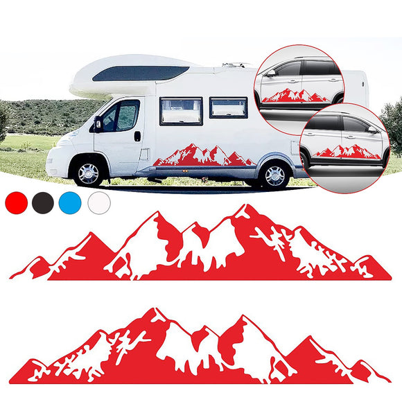 2PCS Mountain Stickers Side Body Decal For Camper RV Van Car SUV Caravan