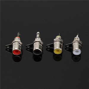4PCS RCA Terminals Audio Chassis Panel Mount Socket Connector