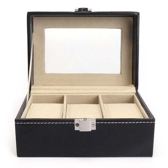 Watches Storage Box Exquisite Display Case For 3 Slots Jewelry Watch Accessories