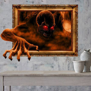 3D Ghost Wall Decals 30 Inch Removable Scary Wall Stickers Wall Art Decor