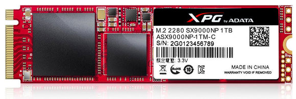 ADATA ASX9000NP-1TM-C 1Tb/1024Gb SX9000 series - NGFF ( M.2 ) MLC SSD with NVMe PCIe (Gen3.0) x4 mode