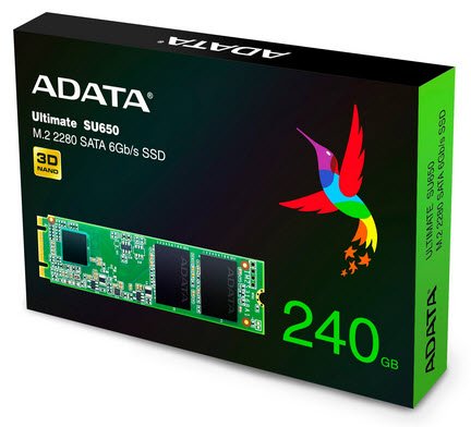 ADATA ASU650NS38-240GT-C SU650 series NGFF ( M.2 ) 3D TLC SSD , 240Gb