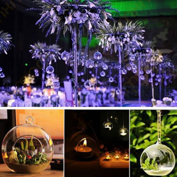 Hanging Glass Candle Holder Crystal Candle Stick Candelabrum Micro Landscape Bottle