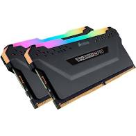 Corsair CMW32GX4M4A2666C16 vengeance RGB Pro ( dynamic multi-zone RGB with 10 LEDs per module ) - blacK heatsink
