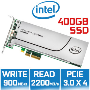 Intel SSDPEDMW400G4 SSD 750 series , PCi-e 3.0 (4x) with NVMe