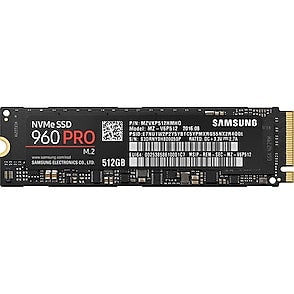 Samsung MZ-V6P512BW 512Gb 960 Pro series NGFF(M.2) MLC SSD with NVMe PCIe (Gen3.0) x4 mode SSD