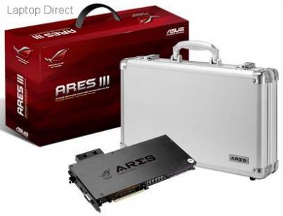 Asus RoG ARES3(iii)-8GD5 limited Edition ( dual R9290X ) - single slot design , water cooling ready , DIGI+ VRM 16-phase Super Alloy digital power , Japan-made black metallic capacitors -