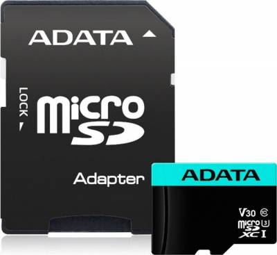 ADATA AUSDX256GUI3V30SA2 256Gb miCrosdXc U3 A2 series  ( 15x11x1mm ) with SDXC adapter