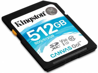 Kingston SDG/512GB SDXC Canvas Go designed for HD+Hi-Res filming