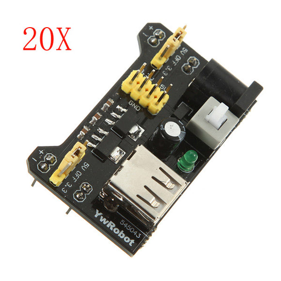 20Pcs MB102 Breadboard Module Adapter Shield 3.3V/5V For Arduino Board