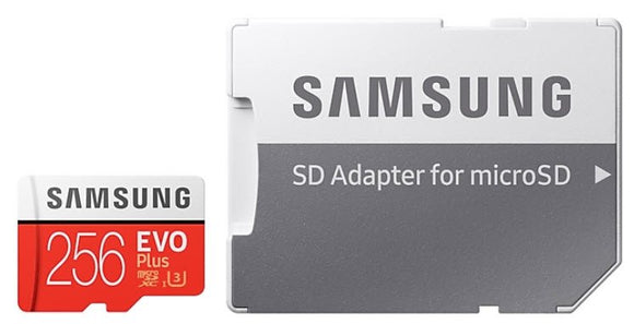 Samsung MB-MC256GA 256Gb miCroSDXC Evo Plus ( 15x11x1mm ) with SD adapter