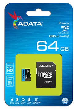 ADATA Premier 85/A1 AUSDX64GUICL10 85-RA1 / AUSDX64GUICL10A1-RA1 64Gb miCroSDXC ( 15x11x1mm ) with SDXC adapter