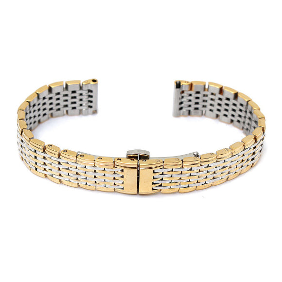13mm Stainless Steel 9 Beads Double Buckle Watch Band