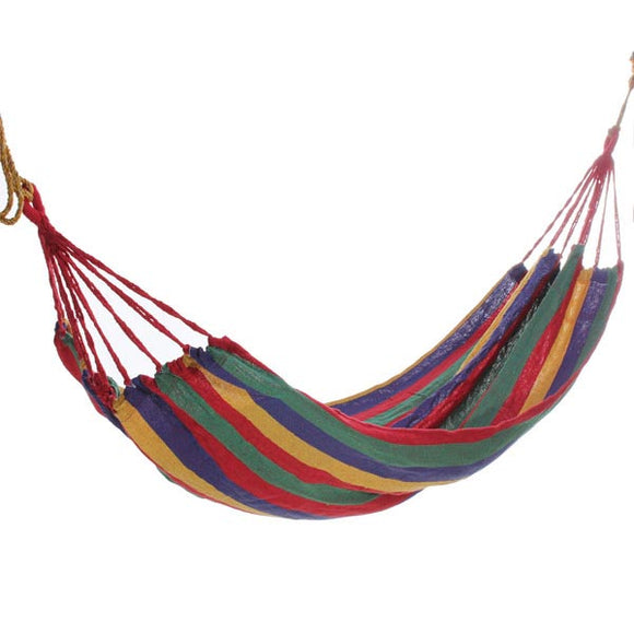 Portable Cotton Rope Hammock Swing Fabric Camping Hammock Canvas Bed