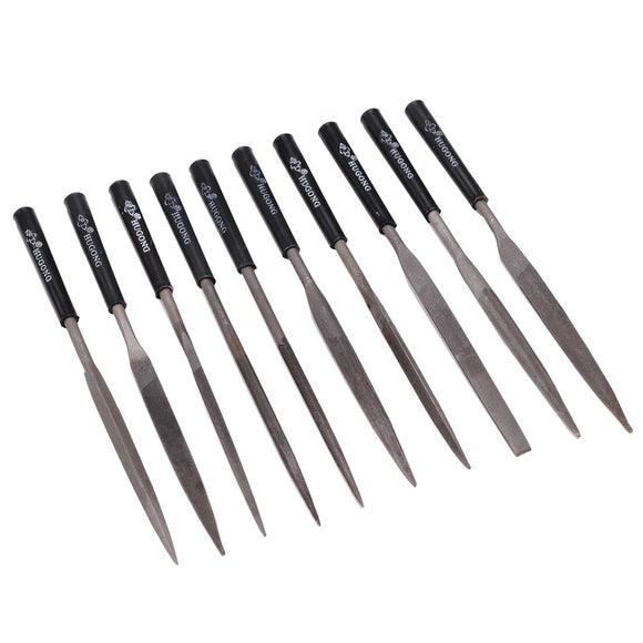 10pc 5180mm Needle Files Plastic Handle Carbon Steel Shaping Files