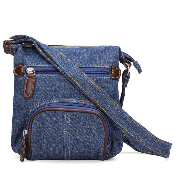 Women Retro Small Blue Denim Satchels Shoulder Messenger Bags Crossbody Bag