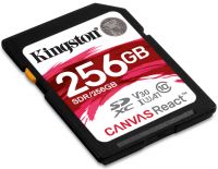 Kingston SDR/256GB SDXC Canvas React designed for HD+Hi-Res filming