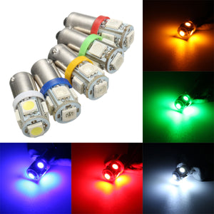 Car 12V 5 SMD LED Ba9s T4W W5W T10 Indicator Light Bulb Lamp 5 Color