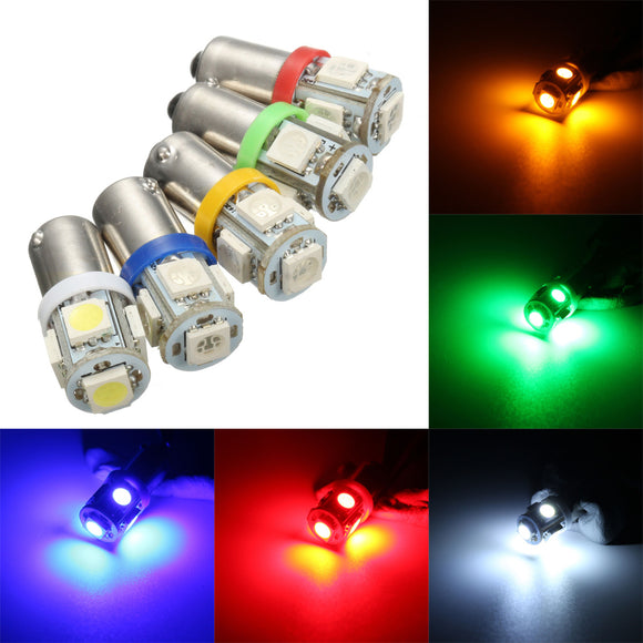 Car 12V 5 SMD LED Ba9s T4W W5W T10 Indicator Light Bulb Lamp 5 Color