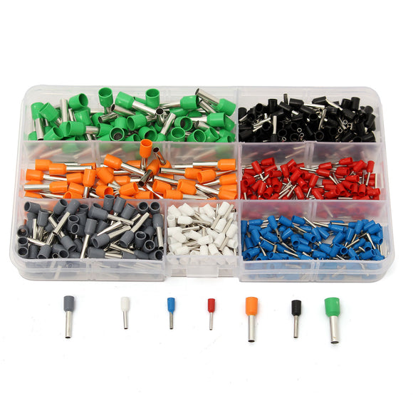 600Pcs Wire Copper Connector Insulated Cord Pin End Crimp Terminal 22-10AWG Kits